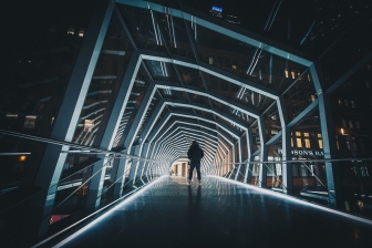 Toronto's Eaton Centre Walkway at Night
